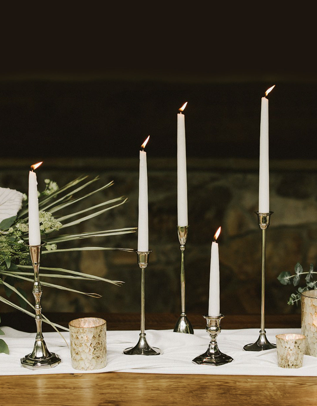 Antiqued Gold Candlestick