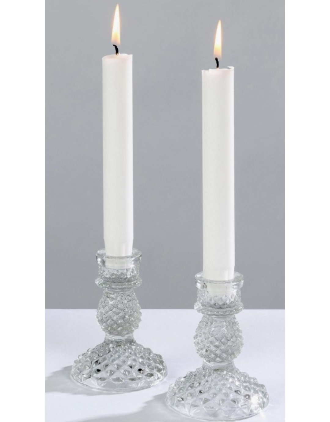 Clear Pressed Glass Candlestick