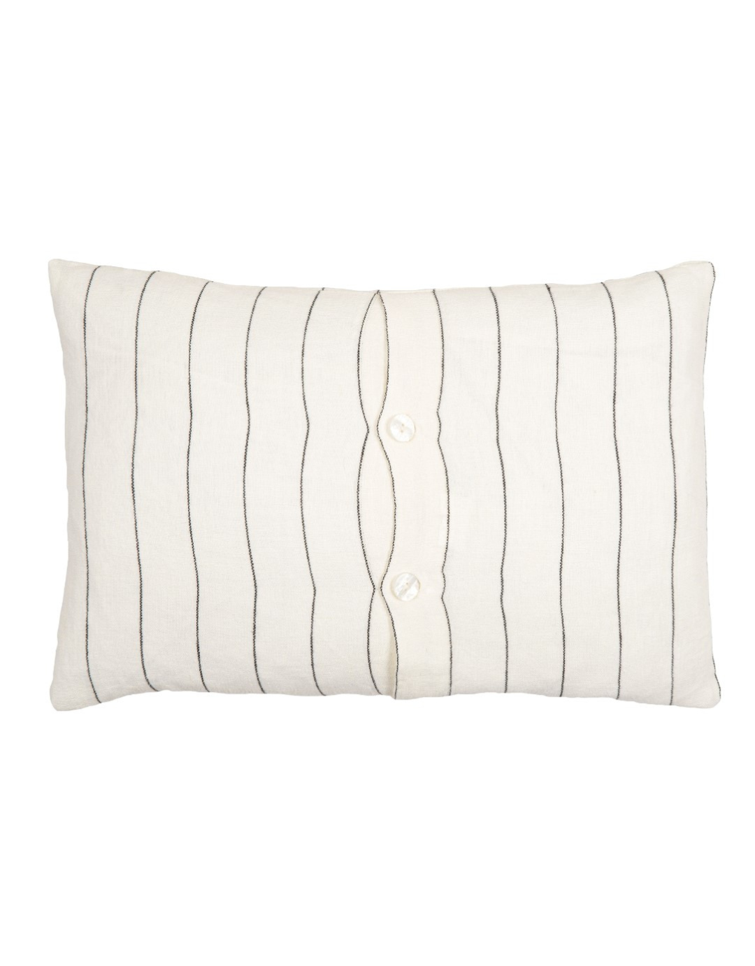 Linen Stripe Buttoned Pillow